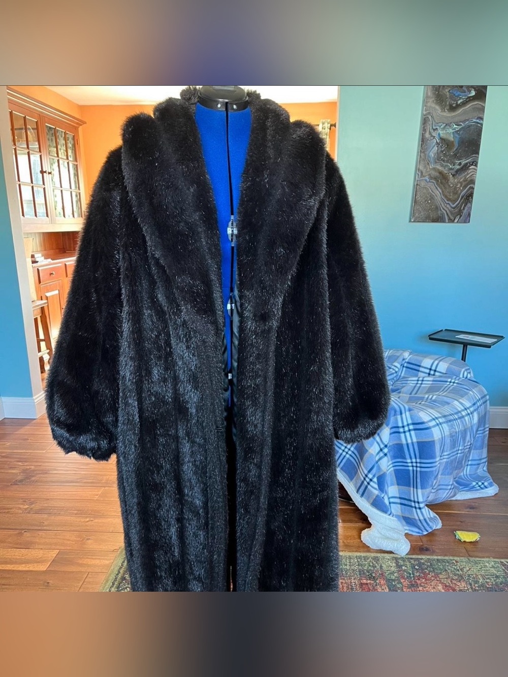 Monterey Fashions Black Satin-Look Coat